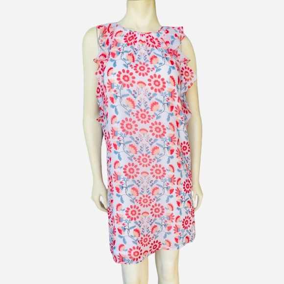 Jade Dresses & Skirts - Jade Women’s Floral Ruffle Sleeve Chiffon Dress